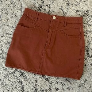 Forever 21 Women's Brown Jean Mini Skirt—-Size: Small